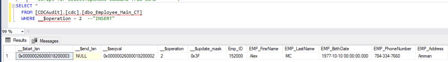 SQL Server CDC: Auditing DML Changes 2